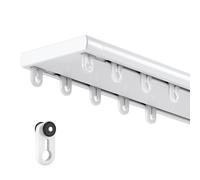 0.7-6.0m Double Tracks, Silence Curtain Rail Set, Aluminium Ceiling Track System With Pulleys, Mount Room Divider, Pole, Customized(White,70CM (2.29FT))