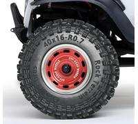 0.7" RC Aluminum Beadlock Wheels with -1mm Offset, 21×11mm for 1/30 SCX30 | CNC Machined Alloy 0.7 RC Beadlock Rims for Axial SCX30 & Redcat Ascent-32 1/30 1/32 Micro Crawler Upgrades, Red (4PCS)