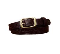 0.71" Womens Crocodile Pattern Skinny Embossed Belts for Ladies Thin Strap for Jeans Dress Pants with Gold Buckle(100cm/39", Coffee)