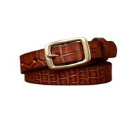 0.71" Womens Crocodile Pattern Skinny Embossed Belts for Ladies Thin Strap for Jeans Dress Pants with Gold Buckle(115cm/45", Brown)
