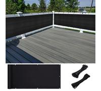 (0.75 x 3m) Black Garden Balcony Privacy Screen
