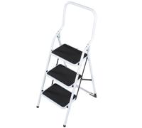 0.75m Folding Step Ladder Safety Stool 3 Tread Compact Anti Slip Rubber Steps