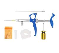 0.75ml/1ml/2ml Veterinary Continuous Vaccine Syringe Quantitative Metal Vaccination Injection Livestock Tools Veterinary Metal Feeding Gun(1ml)