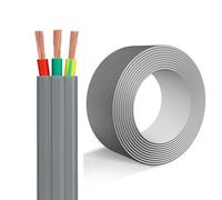 0.75mm²-16mm² 3 Conductor YFFB Flexible Flat Cable 320FT 99.9% Copper Core, Flame Retardant Wear-Resistant PVC（-22~221℉）, 300V/500V for Lifts, Cranes, And Industrial Systems(4.00 mm²-3C)