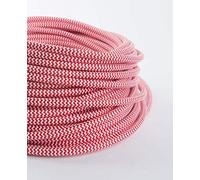 0.75mm 3 Core Round/Twisted Silk Braided Vintage Coloured Lighting Fabric Cables Flex (5M, Red and White Round)