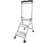 0.7M Premium Jumbo Folding Step Ladder - 3 Tread Anti-Slip Aluminium Safety Steps For Home & Work