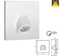 0.7W LED Stair Case Step Staircase Walkway Brick Decking Recessed Wall Mounted Black Gray White Warm Neutral White Spotlight Spot Fixture Decorative Lighting Light (White - Warm White)