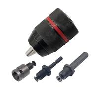 0.8-10mm Threaded Keyless Metal Drill Chuck, Hex Shank/SDS/Square Quick Grip Adapter, Chuck for Drill Bit Screwdriver Tap&Socket(B Set)