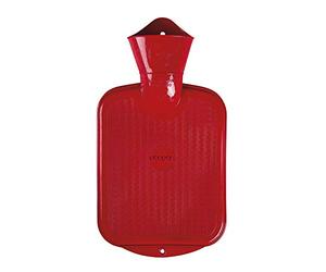 0.8 litre natural rubber hot water bottle, colour: red