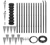 (0.8 m) vidaXL Chain-Link Fence Set with Spike Anchors Outdoor Multi Sizes Grey/Green