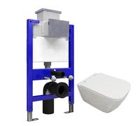 0.82M Concealed Cistern Bathroom Rimless Square Wall Hung Toilet Pan