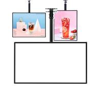 0.83" ultrathin frame led light box/led backlit menu board with telescopic bracket,horizontal screen & vertical screen assembly - wall/ceiling mount for bars, theaters, retail ads 60×70cm