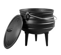 0.8L Cast Iron Witches Cauldron with Lid & Handle, Sturdy Camping Pot, Dutch Oven with 3 Legs, Simmer Pot for Fireplace, Coal Cooking & Halloween Decorations, Style 1