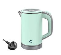 0.8L Electric Kettle, 600W Fast Boil Stainless Steel Portable Electric Travel Kettle for Boiling Water, Double Wall Hot Water Kettle for Tea and Coffee,Auto-Shutoff,Boil-Dry Protection (Green)