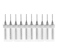 0.8mm Carbide PCB Rotary Tool MASO 10 Pcs Tungsten Carbide Micro PCB Drill Bits， 1/8" Shank for PCB, Jewelry, CNC, Soft Metals, Print Circuit, Engraving Tool