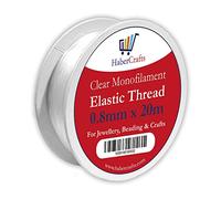 0.8mm Clear Elastic Thread For Bracelet Making - Stretchy Elasticated String For Jewellery Making - Necklace Beading Decorations - 20m Spool