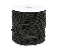 0.8mm Prayer Beads Elastic Thread - 109 Yard - Core-Spun Elastic Cord for DIY Hand Knitting Beads String Rope Buddha Beads (Black)