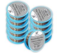 0.8mm Silver Jewellery Wire Tarnish Proof Brass Bendable Metal Wire for Jewellery Making Sculpting Modelling Crafts Wire Weaving & Wrapping (0.8mm - Silver - 20 Gauge - 10 Spools - 60 Meters)