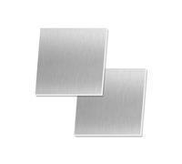 0.8mm Thick 304 Stainless Steel Sheet 100mm x 100mm, LAVMHAB Rectangular Stainless Steel Plate, Brushed 304 Sheet Metal for DIY Crafts Models (2Pcs)