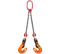 0.8T Horizontal Lifting Clamps 0-15MM Vertical Stone Plate Carrying Clamps with High Strength Manganese Steel Chain for Industry Hoist Crane, 2m Chain,0.8 Ton