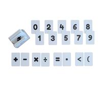 0-9 Digit Cards with Mathematical Symbols (Pack of 70 Double Sided Laminated Maths Number Cards in Plastic Storage Box)