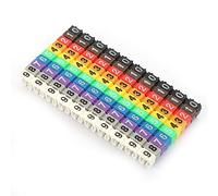 0-9 Digital Coded Clip on Plastic Cable Identification Wire Marker Number Tag Label Wire Label Tube Set Cable Marker Tube Colorful(100PCS KCM-2.5MM 2.5 Square)