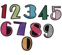 0-9 Digits Sew Iron on Patch Badge Embroidery Jeans Bag Craft Appliques Easy Operation