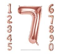 0-9 Giant Rose Gold 32"/80cm Self Inflate Or Helium Staw Inc Happy Birthday Balloon Numbers Mylar Foil Kids Party Large Decoration Age 1 2 3 4 5 6 7 8 9 0 (Number 7)