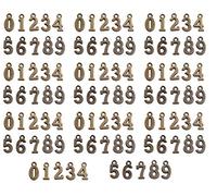 0-9 Number Charms 100pcs Silver DIY Charms Pendant for Crafting, Jewelry Making Accessory (Bronze)