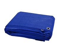0.9 x 1 m Blue Tarpaulin Waterproof Tarp Sheet Cover, Groundsheet - Waterproof, Weatherproof, Frost-Resistant, UV Protection, Universal, Multipurpose, Reinforced Eyelets