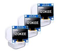 0.96'' I2C IIC 12864 128X64 Pixel OLED LCD Display Shield Board Module SSD1306 Chip 4 Pin for Arduino Display Raspberry Pi 51 Msp420 Stim32 SCR (Pack of 3pcs, White-IIC)