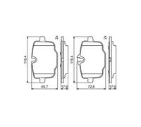 0 986 494 759 Disc Brake Brake Pad Set Rear 116mm Width Fits BMW 5 Touring Bosch