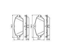 Bosch Brake Pad Set 0986494951 (BP1802) - Front Disc Brake for Mercedes-Benz