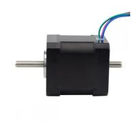 0.9deg Dual Shaft Nema17 Stepper Motor Bipolar 48mm 44Ncm(62.48oz.in) 1.68A 4 Wires 1Pcs