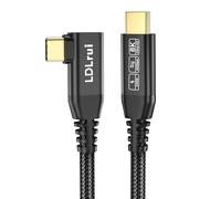 0.9M USB C Monitor Display Cable 8K@60HZ, Right Angle USB4 for Thunderbolt 4 Cord, 40Gbps Data Transfer, 240W Charging Compatible with USB C 3.2 Gen 2, MacBook, iPhone 17, Portable Moniter, PSSD