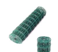 0.9M x 10M Green PVC Coated Wire Mesh Fencing Roll 100 x 75mm Mesh Size Anti-rust Galvanized Wire Netting, for Garden Poultry Chicken Wire Fence