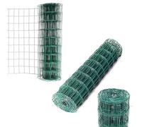 0.9M x 10M Green Wire Mesh Fencing, 100 x 75mm Hole PVC Coated Wire Netting, 2mm Diameter Anti-rust Galvanized Wire Fence Roll, for Garden Enclosure Chicken Wire