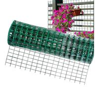 (0.9Mx10M) Garden Decorative Fence Roll Wire Mesh Fencing Roll with 100mmx75mm Mesh Hole Heavy Duty Border PVC Coated Galvanised Steel Green