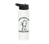 0 Days Since I Last Pooped Myself Frog Stainless Steel Insulated Water Bottle