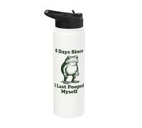 0 Days Since I Last Pooped Myself Frog Stainless Steel Insulated Water Bottle