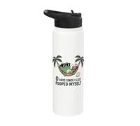 0 Days Since I Last Pooped Myself Meme Stainless Steel Insulated Water Bottle