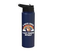 0 Days Since I Last Pooped Myself Meme Stainless Steel Insulated Water Bottle