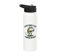 0 Days Since I Last Pooped Myself Meme Stainless Steel Insulated Water Bottle