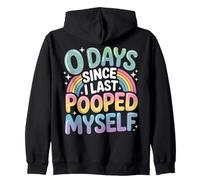 0 Days Since I Last Pooped Myself Meme Zip Hoodie