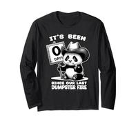 0 Days Since Last Dumpster FIRE Funny Work Gift Office Panda Long Sleeve T-Shirt