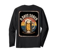 0 Days Sober Retro Beer Mug Funny Drinking Sobriety Humor Long Sleeve T-Shirt