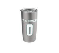 0 F's Given | Funny Sarcastic Adult Humor (On The Back) Stainless Steel Insulated Tumbler