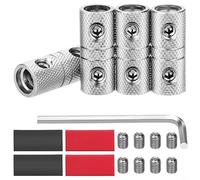 0 Gauge Wire Splice Connectors 4PCS with Nickel Plated Brass Material and Heat Shrink Tubing Featuring Screw Clamp for Reliable Connections on Trucks, Boats, and Solar Systems