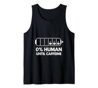 0% Human Until Caffeine Funny Coffee Energy Meter Design Tank Top