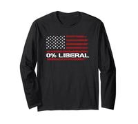 0% Liberal Zero Percent Anti Liberal - Red Republican Flag Long Sleeve T-Shirt